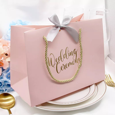 Offsetdruck-Flecken-Griff-Kraftpapier-Papiertüte-willkommene Papiertaschen für Heiratsgäste
