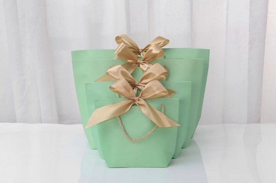 Stempeln Logo Light Green Cosmetic Shopping-Taschen-Fliegen-Band-der weißen Geschenk-Tasche
