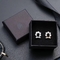 Schwarzer Papierschmuck-Verpackenschmuckkästchen für Ohrringe und Halsketten