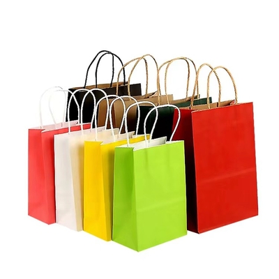 15x8x21cm Leuchtstofffarbpapier-Einkaufstaschen mit Logo