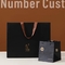 Grosgrain-Griff-Matte Black Paper Bag Gold-heiße stempelnde Kleinpapiereinkaufstasche